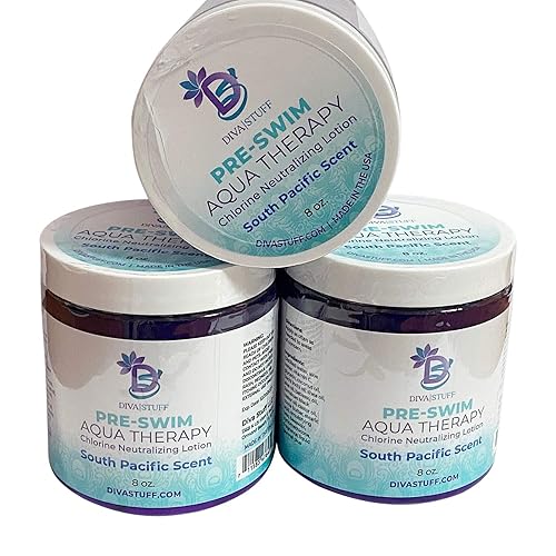 Diva Stuff Pre-Swim Aqua Therapy Chlorine Neutralizing Body Lotion, Protects Skin From Chlorine and Salt Water (South Pacific 3 Pack) Beauty & Personal Care Diva Stuff