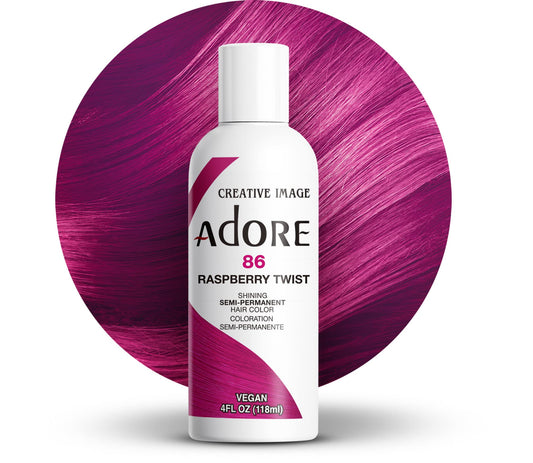 Adore Semi Permanent Hair Color (086 Raspberry Twist) | Vegan & Cruelty-Free Pink Hair Dye | No Ammonia, No Peroxide, No Alcohol | 4 Fl Oz Beauty & Personal Care Adore