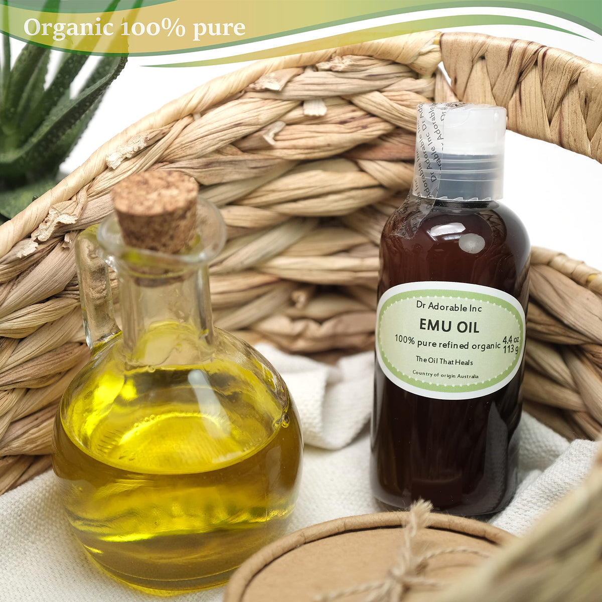 Dr Adorable - 4 oz - Australian Emu Oil - 100% Pure Natural Triple Refined Organic Beauty & Personal Care Dr Adorable