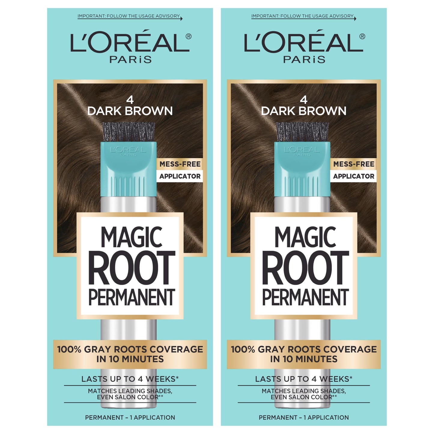 L'Oreal Paris Magic Root Permanent Hair Color Kit, 100% Gray Hair Coverage In Just 10 Minutes, Precision Brush Applicator for Seamless Application, 4 Beauty & Personal Care L'Oreal Paris