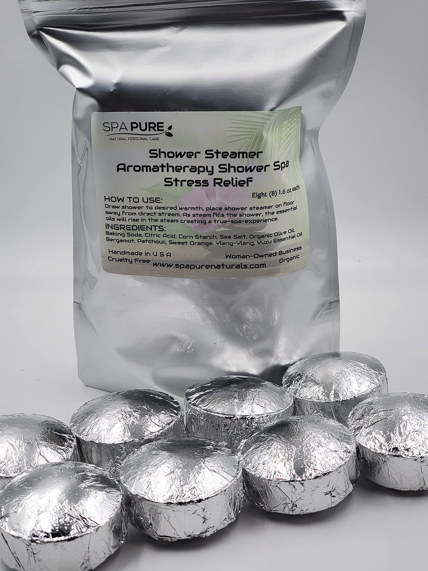 Spa Pure Stress Relief Aromatherapy: Shower Bombs/Tablets 100% Natural/Organic Essential Oils - Transform Your Shower - Transform Your Mood (8 Count) Beauty and Personal Care Spa Pure