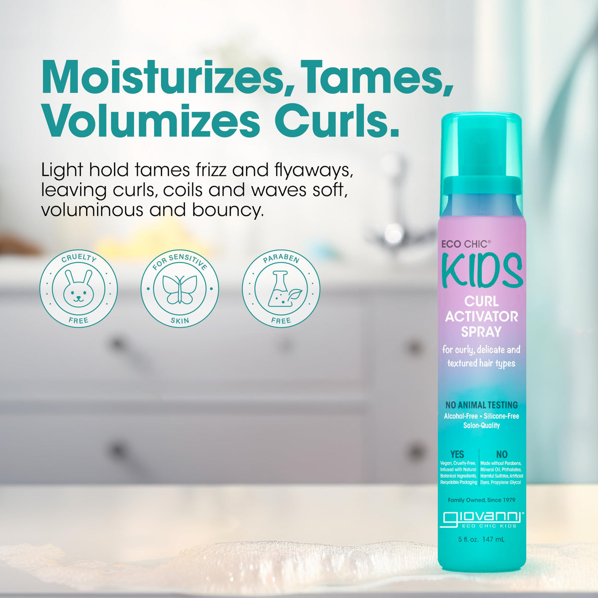 Eco Chic KIDs Curl Activator Spray - Curl Refresher Spray For Kids, Revitalizer For Curly Hair, Promotes Moisture Retention, For Delicate And Textured Beauty & Personal Care GIOVANNI