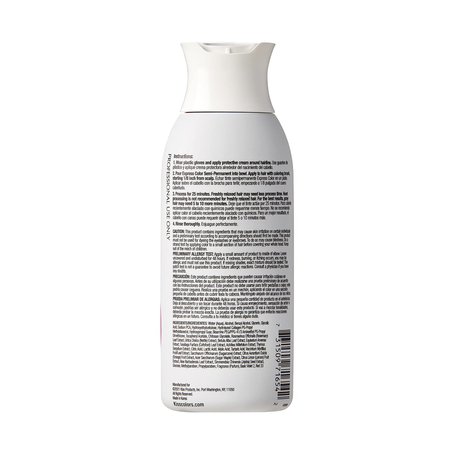 Kiss Express Semi-Permanent Hair Color 100mL (3.5 US fl.oz) (1 Count, Magenta) Beauty & Personal Care KISS