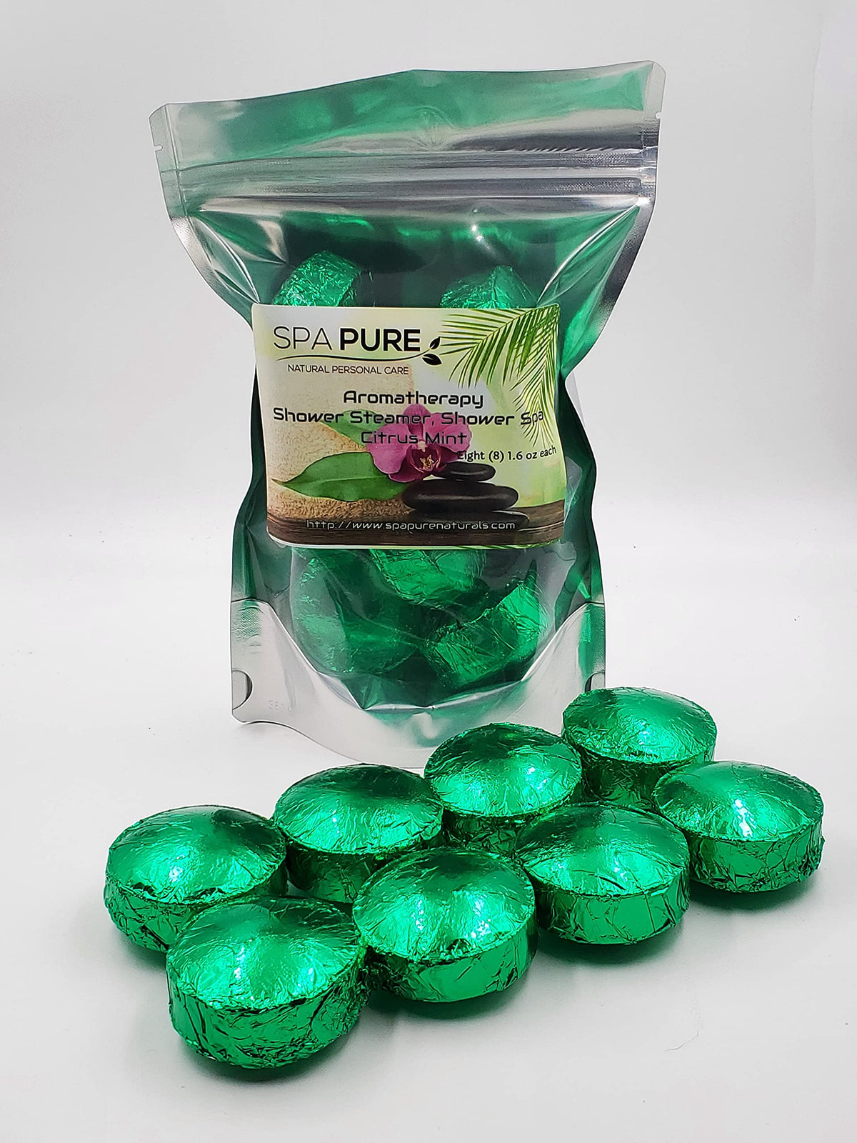 Citrus Mint Aromatherapy Shower Bombs/Steamers: 100% Natural/Organic Essential Oils - Transform Your Shower (8 Count) Pack of 1 Beauty & Personal Care Spa Girl/Spa Pure