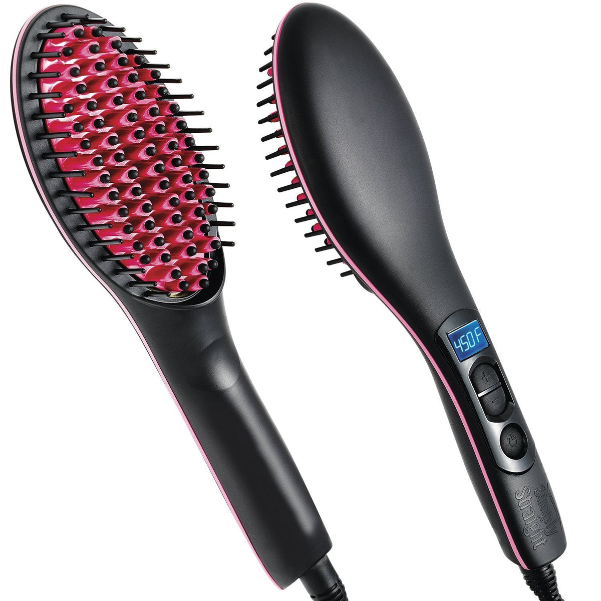 Simply Straight Ceramic Hair Straightening Brush, Black/Pink Beauty & Personal Care Ontel