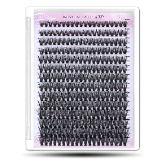 WONSIS Individual Lashes, Lash Clusters, 280 Pcs 40D Individual Lash Extensions, Natural Soft Lightweight Reusable, Thickness 0.07mm C Curl False Beauty and Personal Care WONSIS Default Title