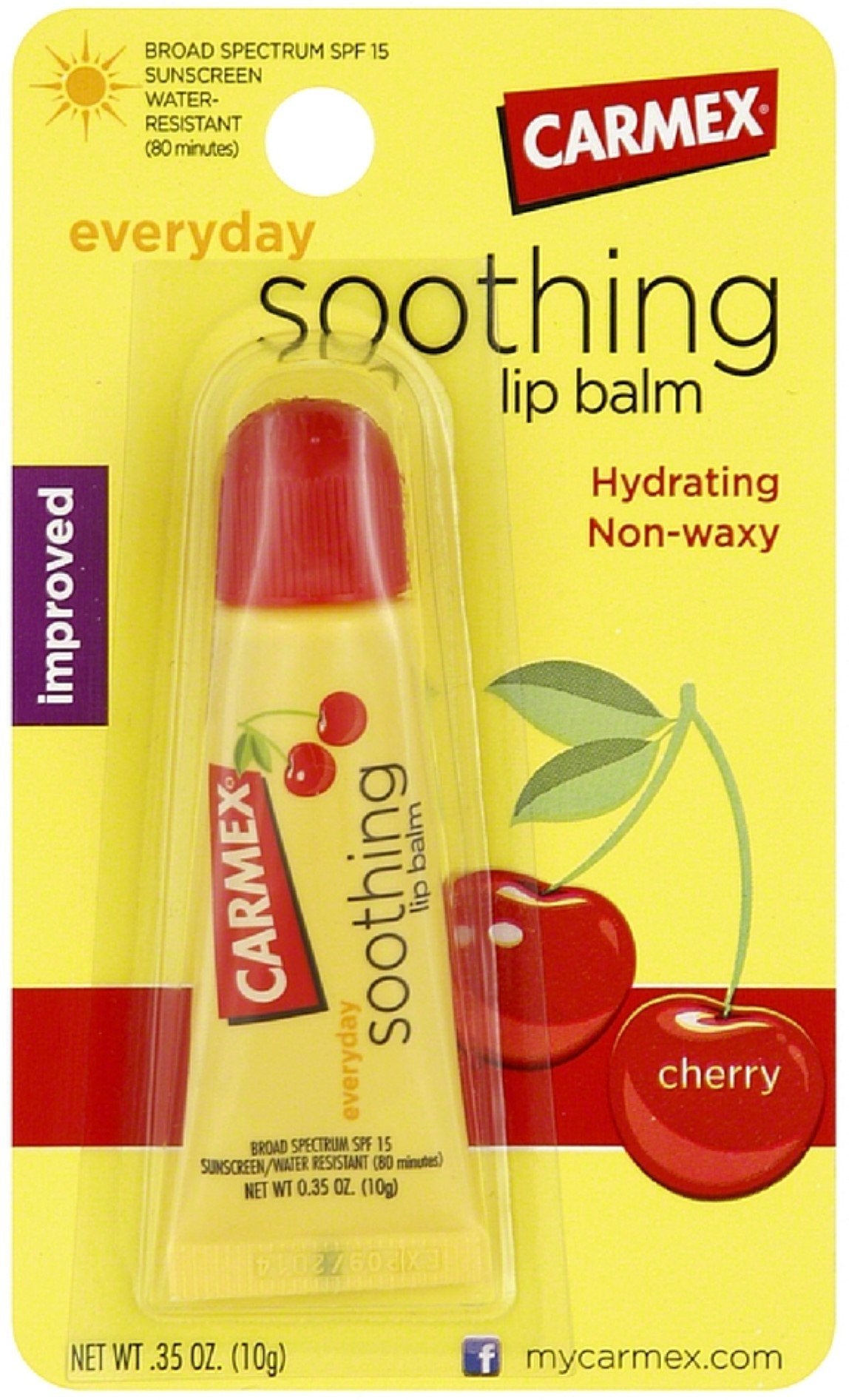 Carmex Soothing Everyday Lip Balm, Cherry 0.35 oz (Pack of 6) Beauty & Personal Care Carmex