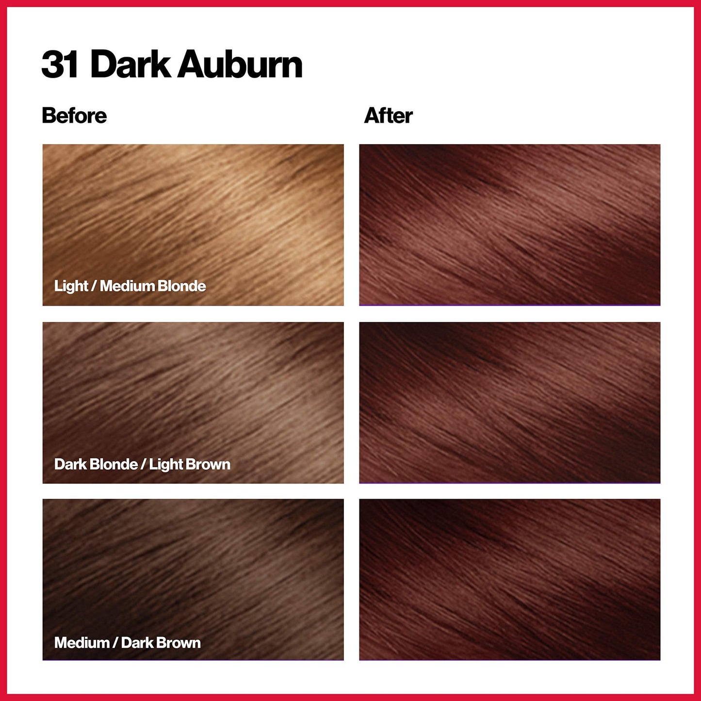 Revlon Permanent Hair Color, Permanent Hair Dye, Colorsilk with 100% Gray Coverage, Ammonia-Free, Keratin and Amino Acids, 31 Dark Auburn, 4.4 Oz Beauty & Personal Care REVLON
