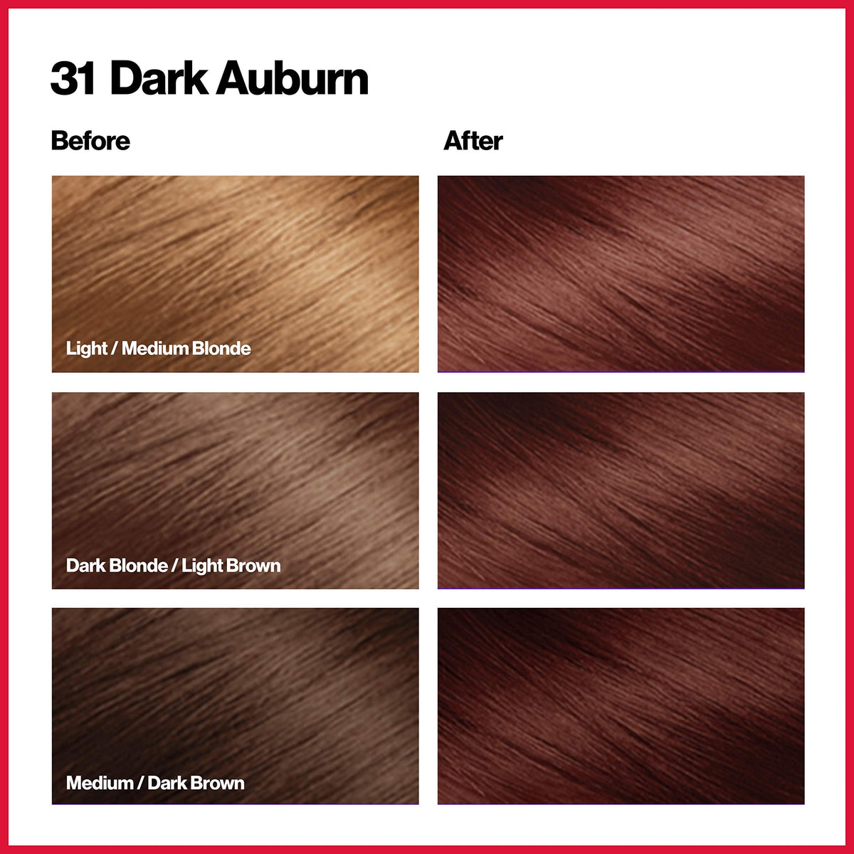 Revlon ColorSilk Hair Color, [31] Dark Auburn 1 ea (Pack of 3) Beauty & Personal Care REVLON
