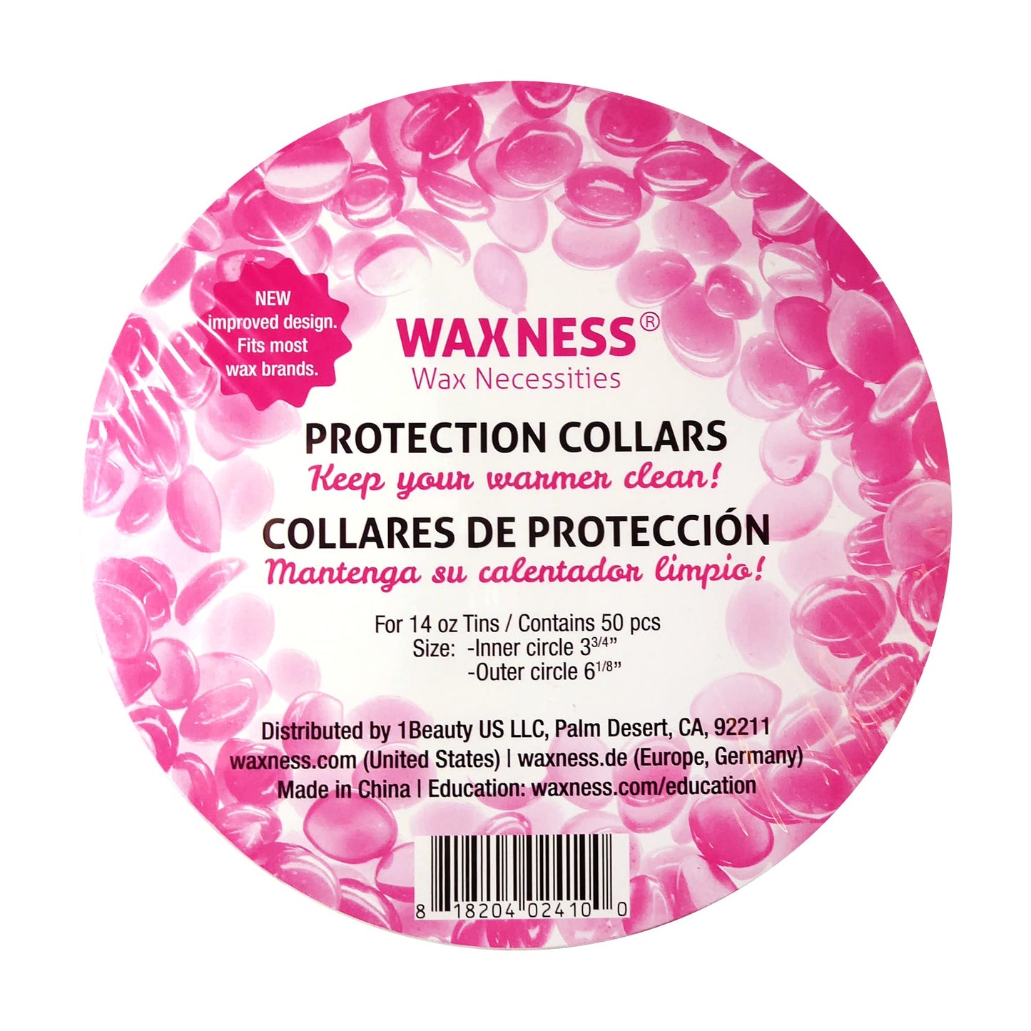 Waxness Waxing Multi-fit Protection Collars for 14-16 Oz Tins and Warmers 50 pcs Pink Beauty and Personal Care Waxness