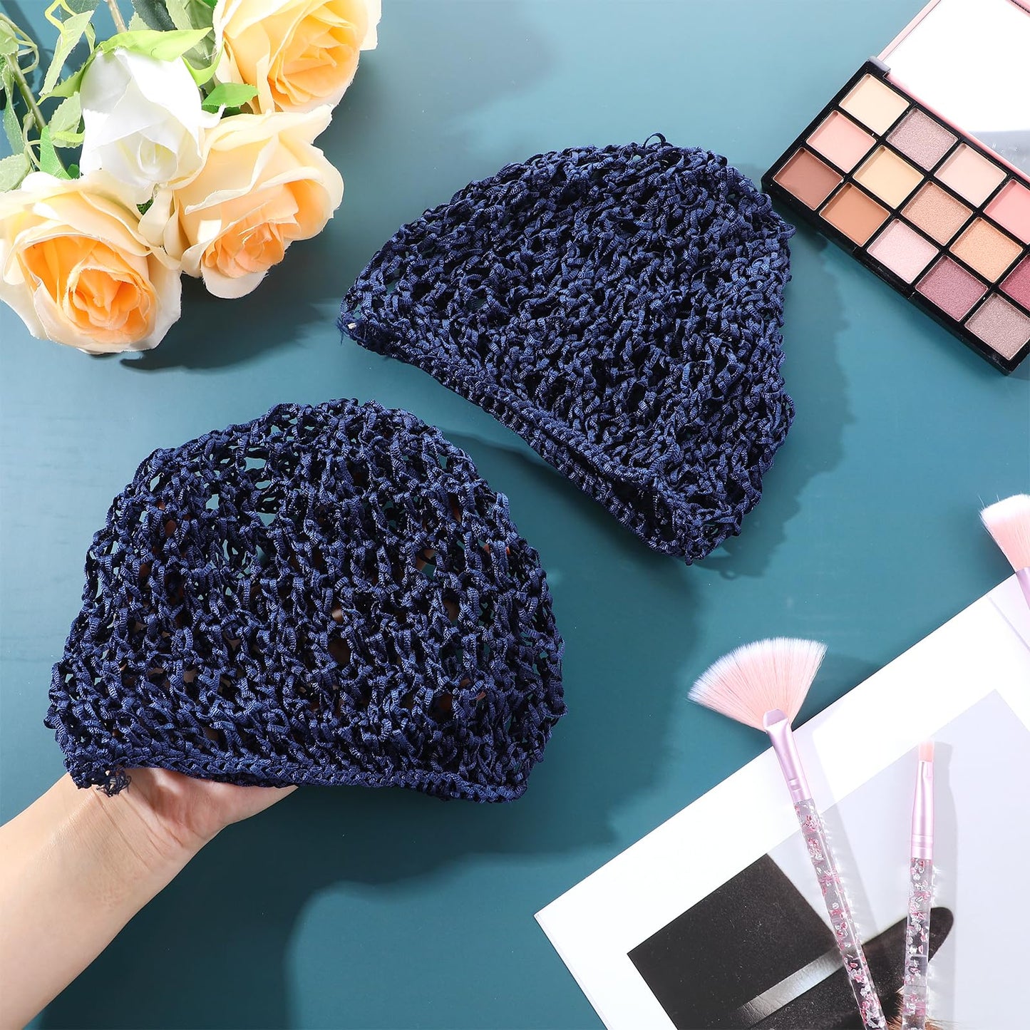 Piriuuo 2 Pcs Hair Nets Cap, Hair Cap for Sleeping Elastic Mesh Crochet Hair Net Snoods for Women Soft Shower Caps Hair Wrap Net for Silk Press Cover Beauty and Personal Care Piriuuo