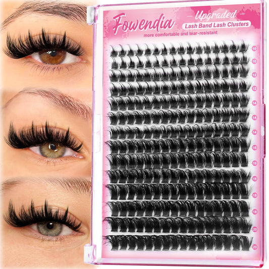 Fowendia Manga Lash Clusters with Spikes Wispy Natural Eyelash Clusters, 224Pcs 10-20mm Anime Lashes Cluster Eyelash Extensions, 0.03mmThin Band DIY Beauty and Personal Care Fowendia Default Title