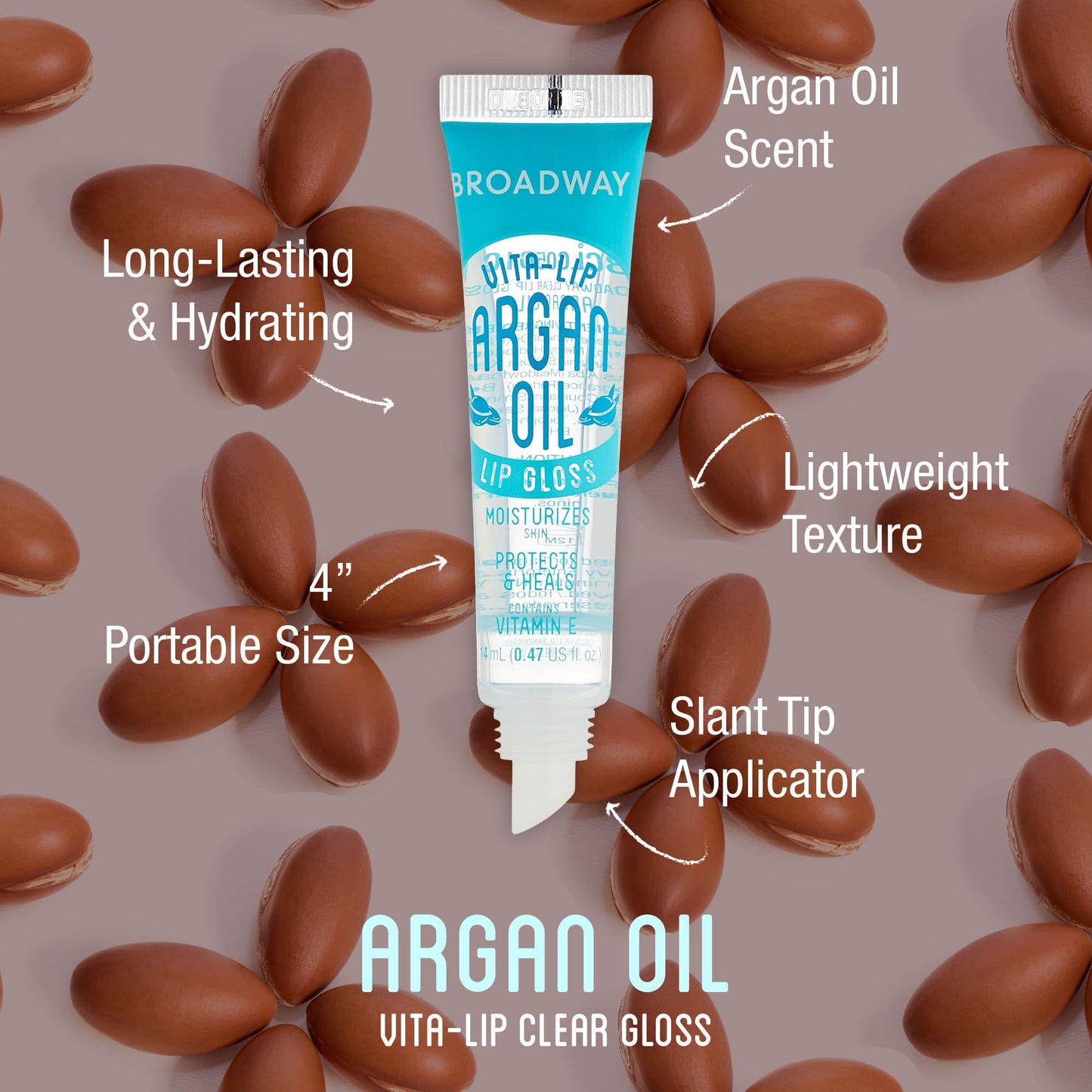 Ruby Kisses Broadway Vita-Lip Clear Lip Gloss (Argan Oil 48 Pack), Ultra-Hydrating & Soothing Formula with Multi-Vitamin Oils, High-Shine Non-Sticky Beauty & Personal Care Ruby Kisses