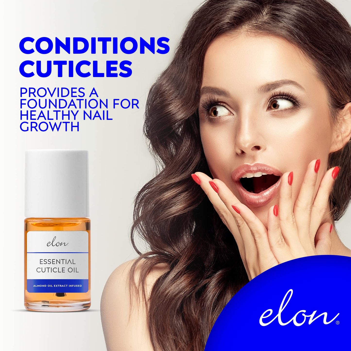 Elon Cuticle Oil for Nails w/Almond Oil Extract - Jojoba & Vitamin E - Softening & Hydrating Cuticles & Nails - Dermatologist Recommended - Bottle Beauty & Personal Care Elon