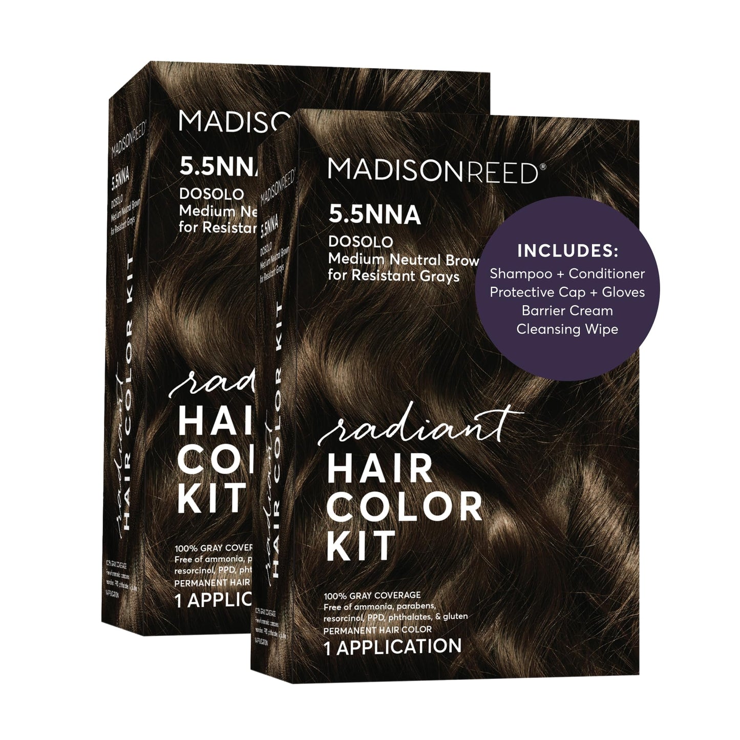 Madison Reed Radiant Hair Color Kit - 5.5NNA Dark Neutral Brown (Dosolo), Permanent Hair Dye for Resistant Grays, 100% Gray Coverage | PPD-Free Beauty & Personal Care Madison Reed