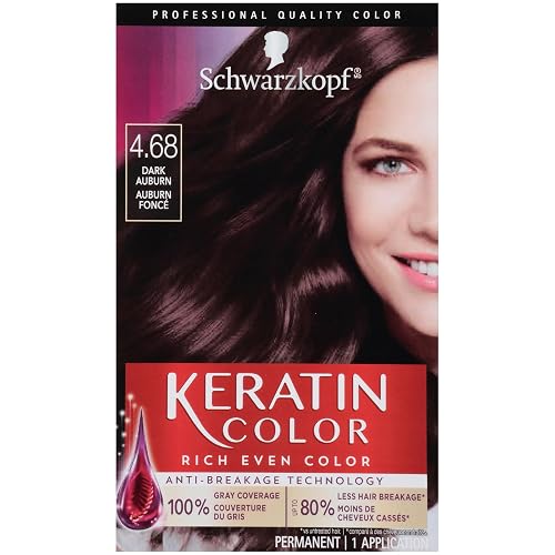 Schwarzkopf Keratin Color Permanent Hair Color Cream, 4.68 Dark Auburn, 1 Kit Beauty & Personal Care Schwarzkopf