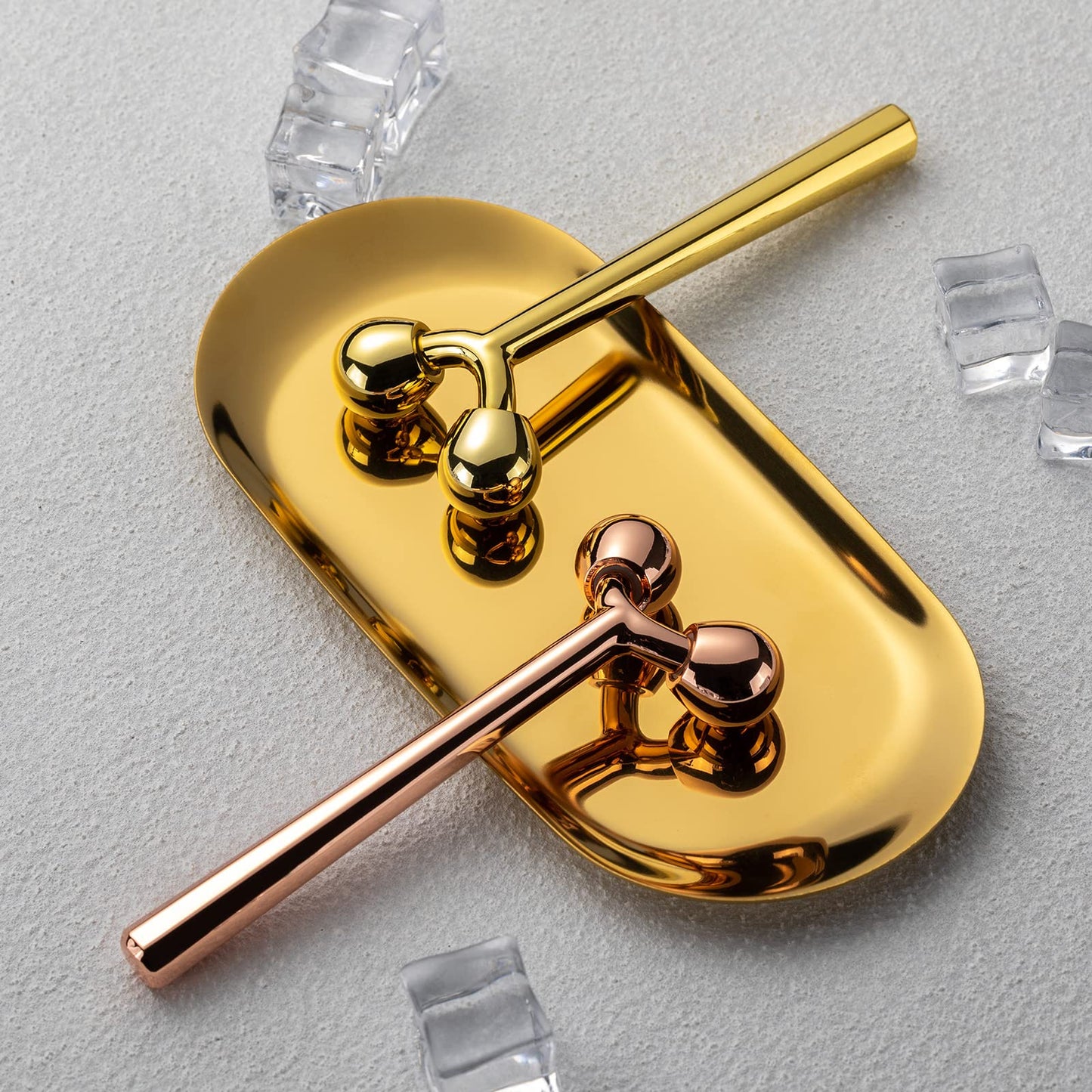 Tekson Face Roller, Facial Metal Massager, Massage Tool for face (Rose) Beauty & Personal Care Tekson
