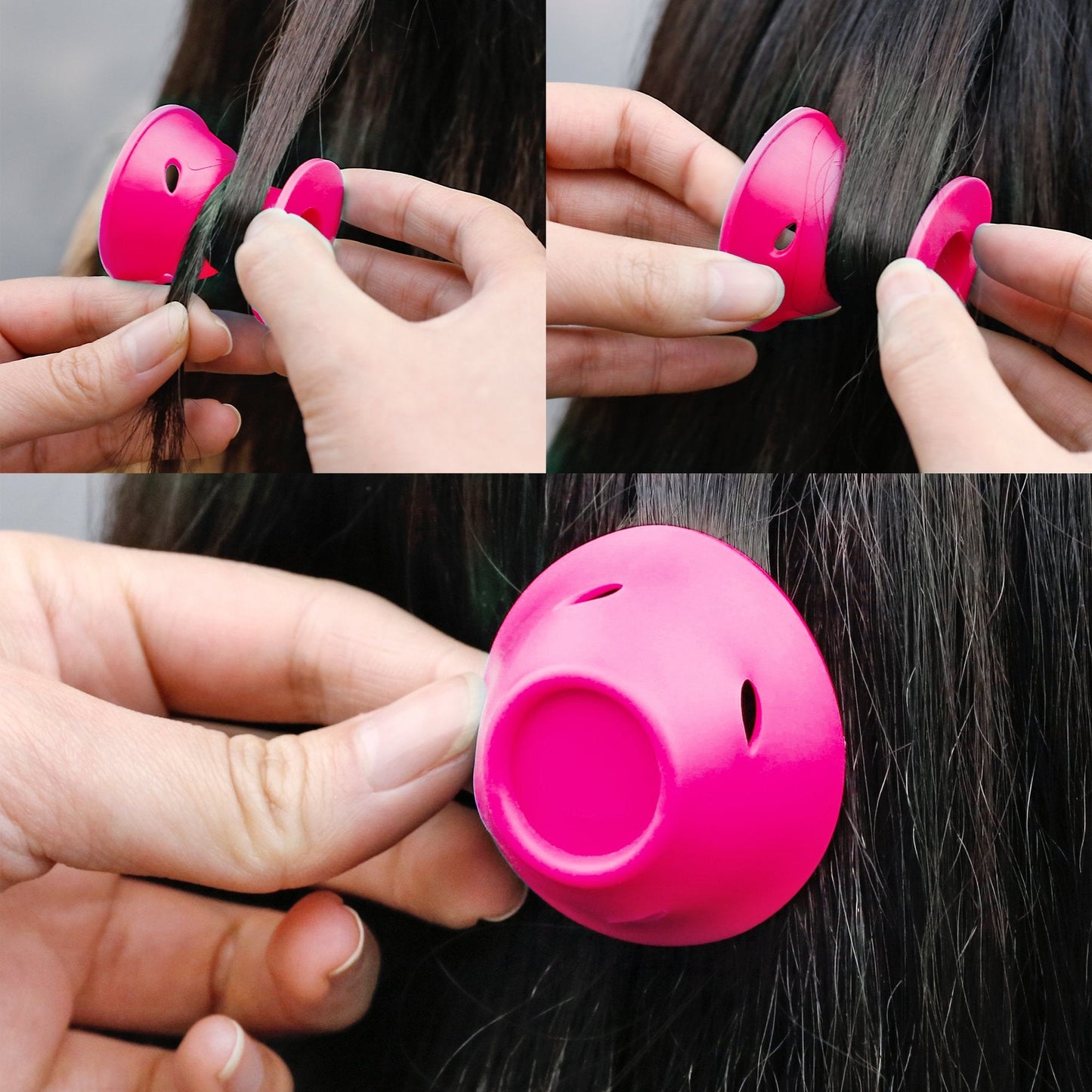JANYUN 40 Pcs Pink Magic Hair Rollers Include 20pcs Large Silicone Curlers and 20pcs Small Silicone Curlers Beauty & Personal Care JANYUN