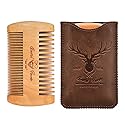 Menesia Wooden Comb with Durable Case - Fine & Coarse Teeth, Pocket Comb for Beards, Mustaches & Hair, Brown Deer Design Beauty & Personal Care menesia