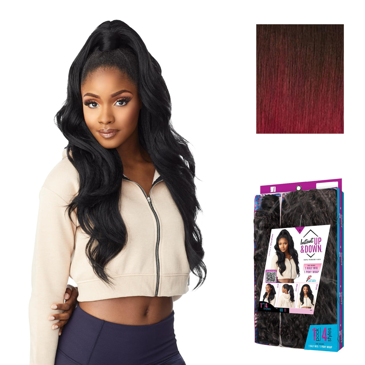 Sensationnel Instant Updown Halfwig Pony-lud 11, T2/BG