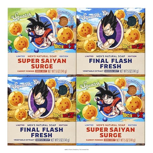 Dr. Squatch Natural Men's Bar Soap - Limited Edition Dragon Ball Z Gifts for Men - Natural Cold Process Soap Bar - Super Saiyan Surge + Final Flash Beauty & Personal Care Dr. Squatch