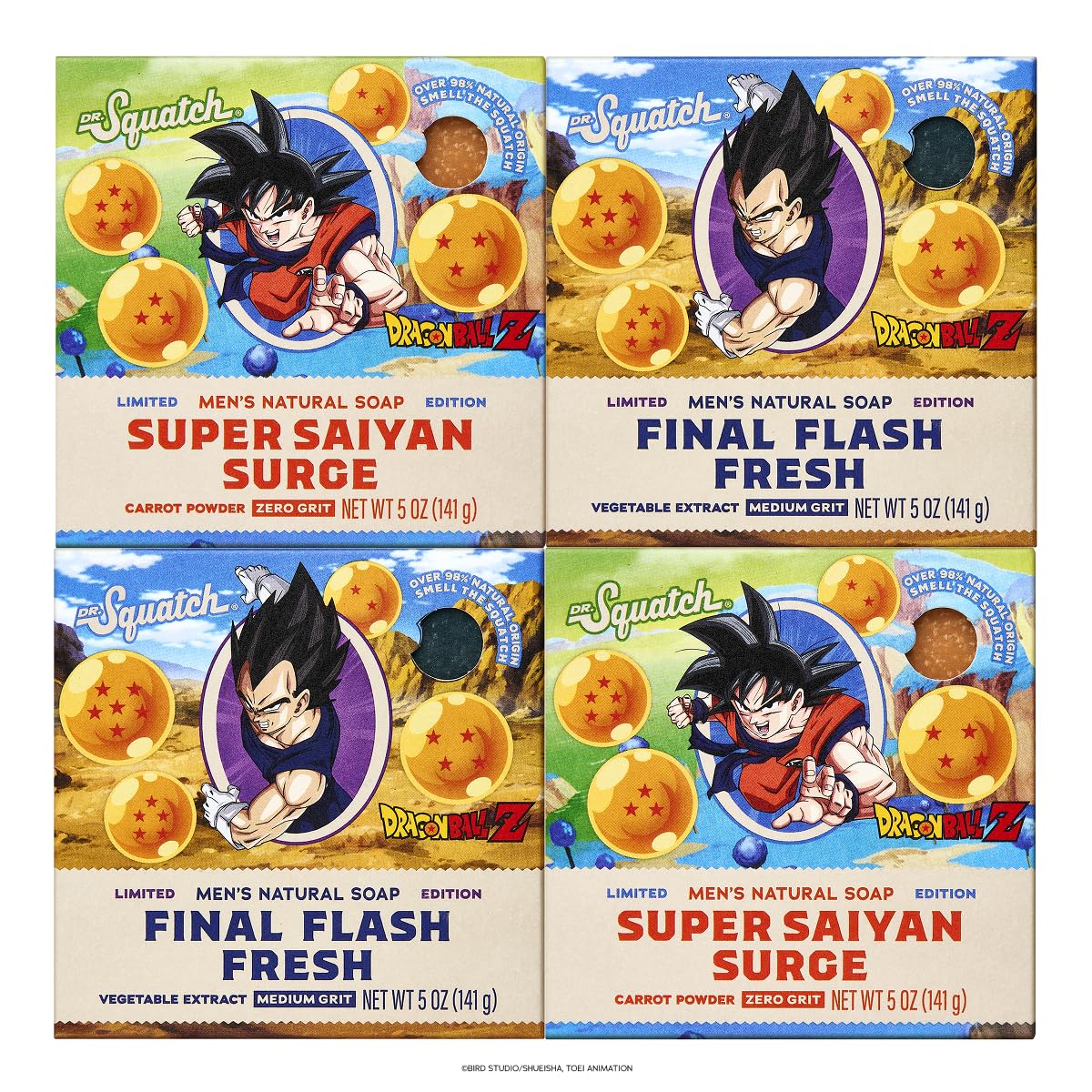 Dr. Squatch Natural Men's Bar Soap - Limited Edition Dragon Ball Z Gifts for Men - Natural Cold Process Soap Bar - Super Saiyan Surge + Final Flash Beauty & Personal Care Dr. Squatch