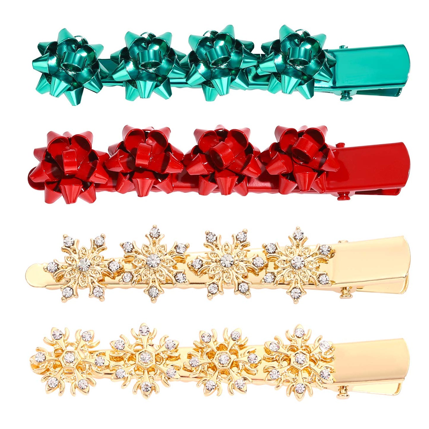 Christmas Hair Clip Hairpin Rhinestone Winter Snowflake Bow Shape Alligator Hair Clip Xmas Holiday Party Hair Barrette Hair Accessories For Woman (Bow Beauty & Personal Care YAHPERN