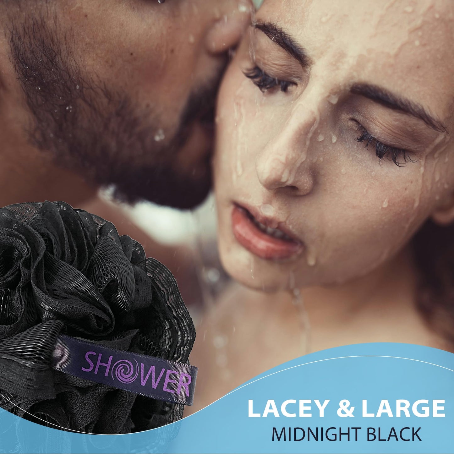 Loofah-Bath-Sponge Hot-Lacey-Mesh // 4-Steamy-Lace-Colors by Shower Bouquet / 2-Scrubs-in-1 Large Full 60g Pouf Body Luffa Loofa Loufa Puff Beauty & Personal Care Shower Bouquet