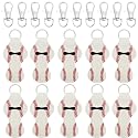 allydrew 10 Pack Chapstick Holder Keychain, Keyring for Lip Balm Lip Gloss Lipstick with 10 Pieces Metal Keyring Clasps, Baseball/Softball Beauty & Personal Care allydrew