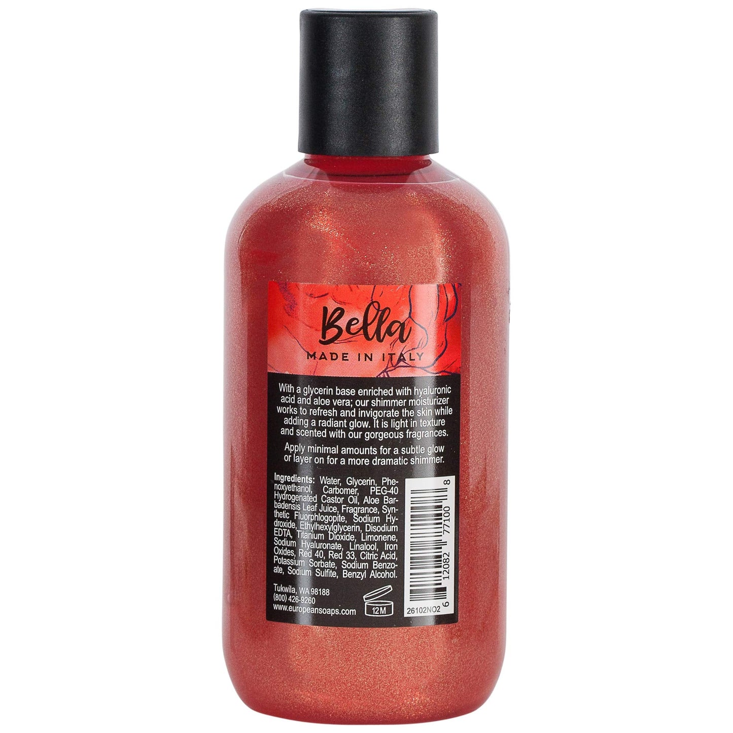 Via Mercato Bella Collection, Hydrates & Invigorates, Shimmer Moisturizer, 200 ML, No. 2 - Sour Cherries & Pomegranate Beauty & Personal Care Via Mercato