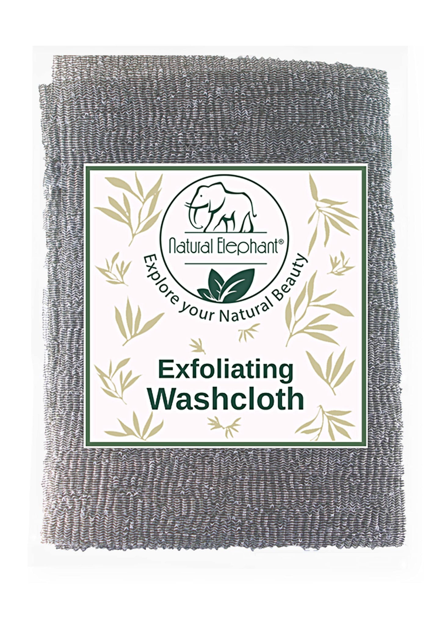 Natural Elephant Exfoliating Washcloth Charcoal Grey Japanese Shower Scrubber for Body (2 Pack (2 Washcloths)) Beauty and Personal Care Natural Elephant