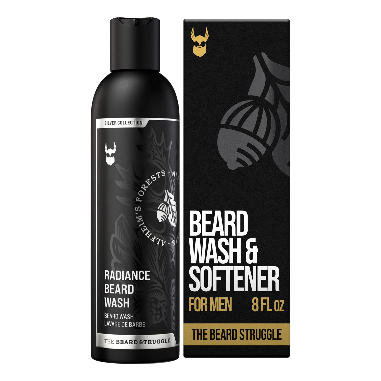 The Beard Struggle Radiance Beard Wash - Silver Collection, Alfheim’s Forests - Deep Clean & Hydrated Care - Beard Cleanser for Men (8 fl oz) Beauty and Personal Care The Beard Struggle