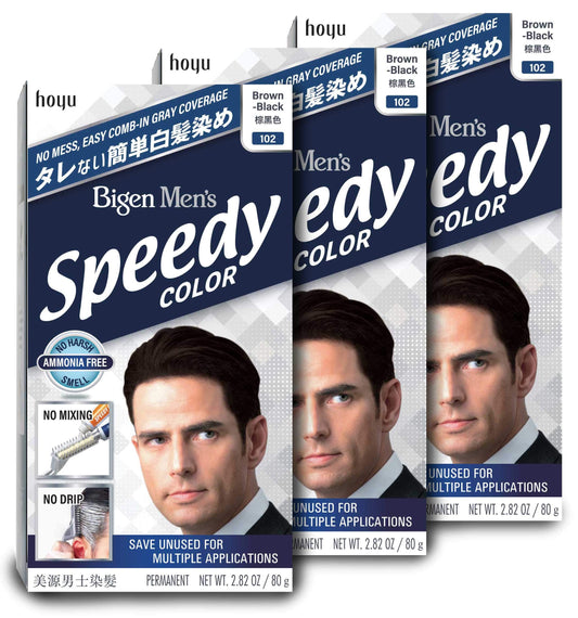 102 Brown-Black Bigen Men's Speedy - 3 Pack Beauty & Personal Care Bigen