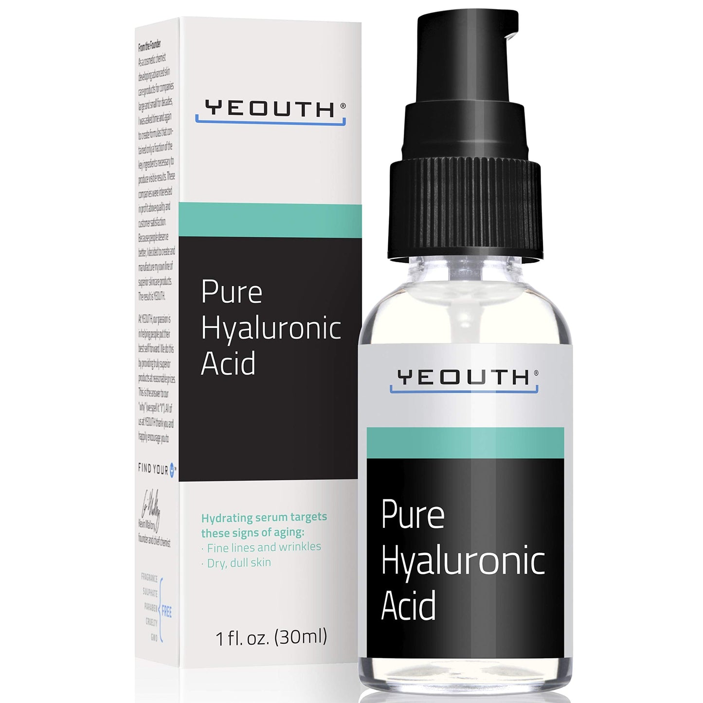 YEOUTH Pure Hyaluronic Acid Serum for Face with 99% Hyaluronic Acid, Plumping Hydrating Serum Targets the Appearance of Fine Lines, Dry and Dull Skin Beauty & Personal Care YEOUTH