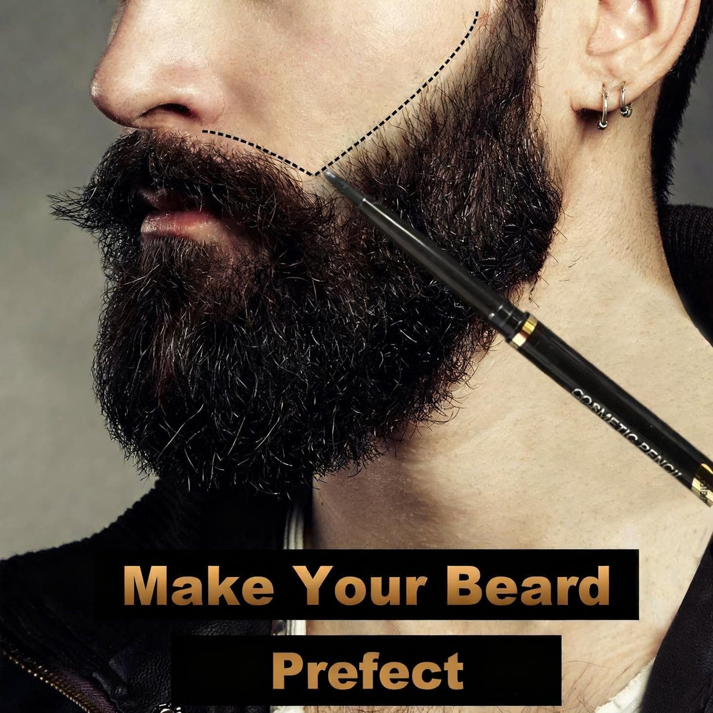 Beard Filler Pen, 3 Pieces Beard Contour Pencils, Enhance and Color Facial Hair (White, Black, Brown) Beauty and Personal Care Brrnoo