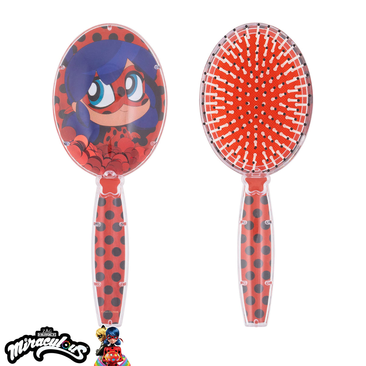 Miraculous Ladybug Confetti Hair Brush - Kids Sparkling Stars Brush Ages 3+ Beauty & Personal Care LUV HER