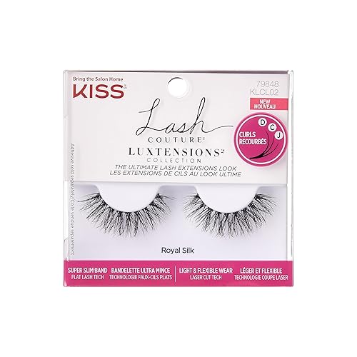 KISS Lash Couture LuXtensions Collection False Eyelashes, Flat Lash Technology, Super Slim Lash Band, Real Lash Extension Fibers, Reusable, Style Beauty & Personal Care KISS