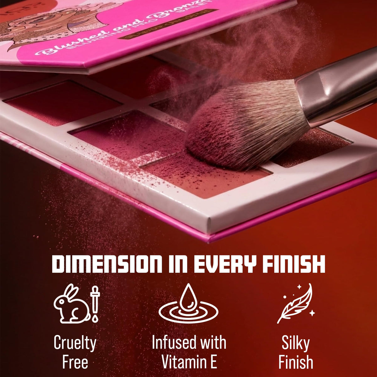 Juvia’s Place Blushed & Bronzed Blurring Pro Palette Volume 1 - 8 Shade Blush & Bronzed Palette, Matte & Shimmer Finishes, Buildable Pigment,