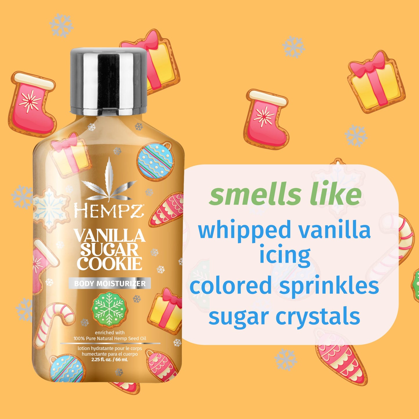 Hempz Mini Vanilla Sugar Cookie Body Moisturizer, Body Lotion, Fall Skin Care for Men & Women, Limited Edition, 2.25 fl.oz. Beauty & Personal Care Hempz
