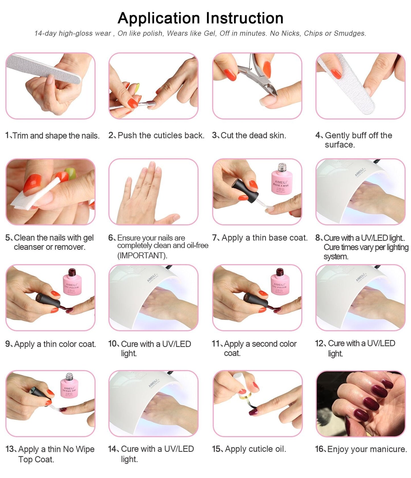 AIMEILI Temperature Color Mood Changing Gel Nail Polish, Hema Free, Cruelty Free, Vegan, Chameleon Gel Set Of 6pcs X 10ml- Kit Set 13 Beauty & Personal Care AIMEILI