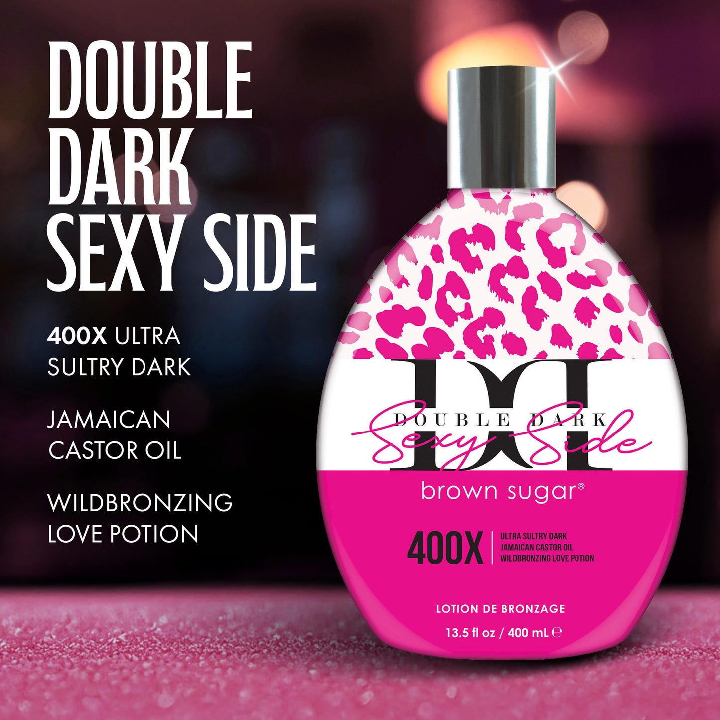 Brown Sugar Double Dark Sexy Side Tanning Lotion, 400X Wildbronzer with Jamaican Black Castor Oil, Double Carrot Oil, Hyaluronic Acid & Peptides, 13.5 Beauty & Personal Care Brown Sugar