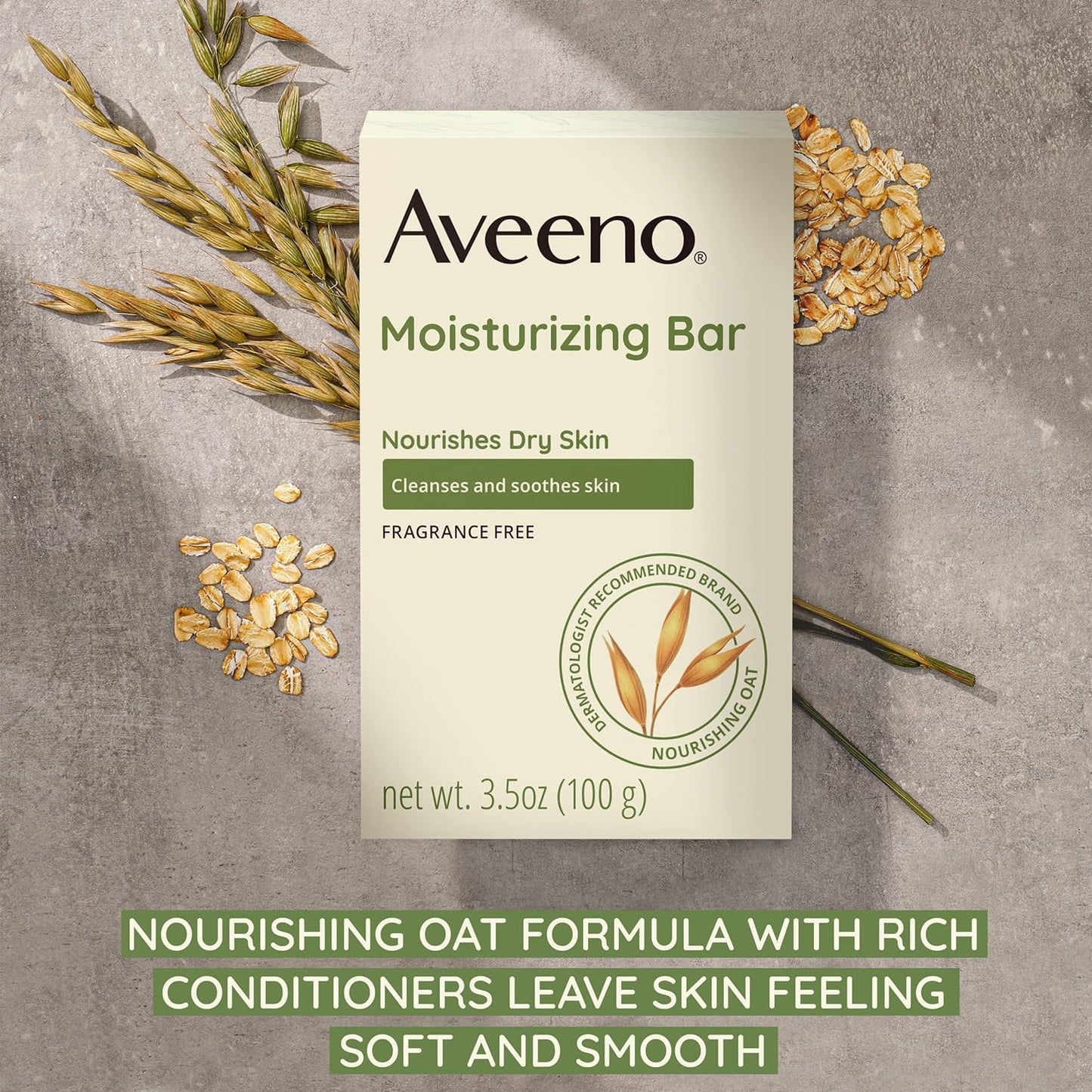 Aveeno Moisturizing Bar with Natural Colloidal Oatmeal for Dry Skin, Fragrance Free, 3 Oz (Pack of 5) Beauty & Personal Care Aveeno