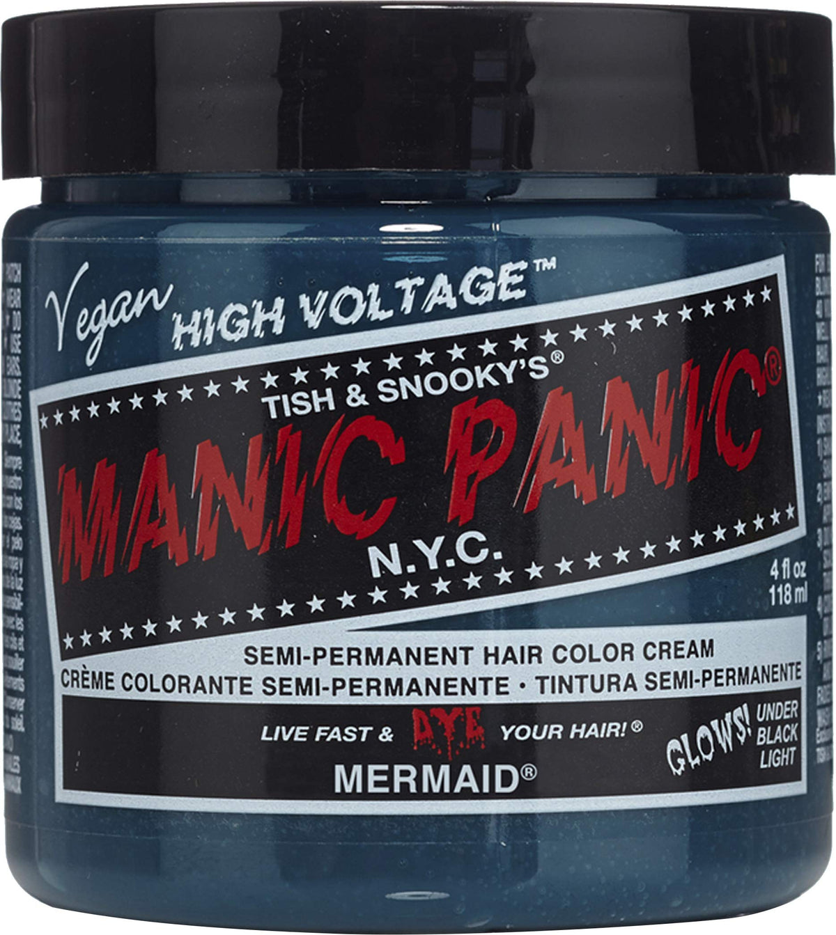 MANIC PANIC Classic Mermaid Semi Permanent Hair Color - Neon Ocean Blue Hair Dye for Women & Men That Lasts 4-6 Weeks - Vegan, Ammonia & Cruelty-Free Beauty & Personal Care MANIC PANIC