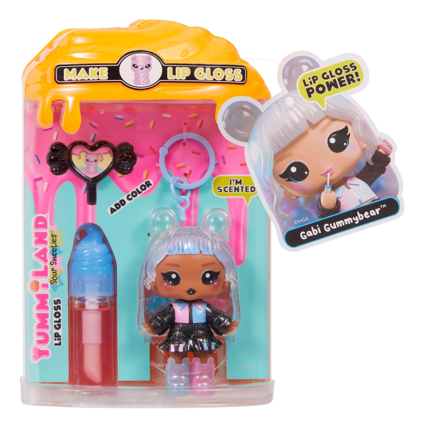 Yummiland Lip Gloss Doll: Sour Sweeties - Gabi Gummybear Includes DIY Lip Gloss + Removable Keychain, Cosmetic Play, Collectible, Ages 4+ Beauty & Personal Care Yummiland