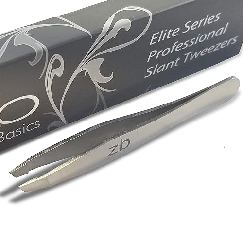 Zizzili Basics Elite Series Slant Tweezers - Surgical Grade Stainless Steel for Professionals (Mirror Polish) Beauty & Personal Care Zizzili Basics