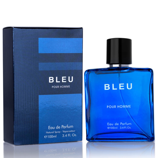 Bleu for Men Eau De Parfum - Blend of Citrusy Top Notes, Aromatic Spices & Warm Woody Undertones - Combination of Grapefruit, Lemon, Mint & Pink Beauty & Personal Care URBAN COLLECTION