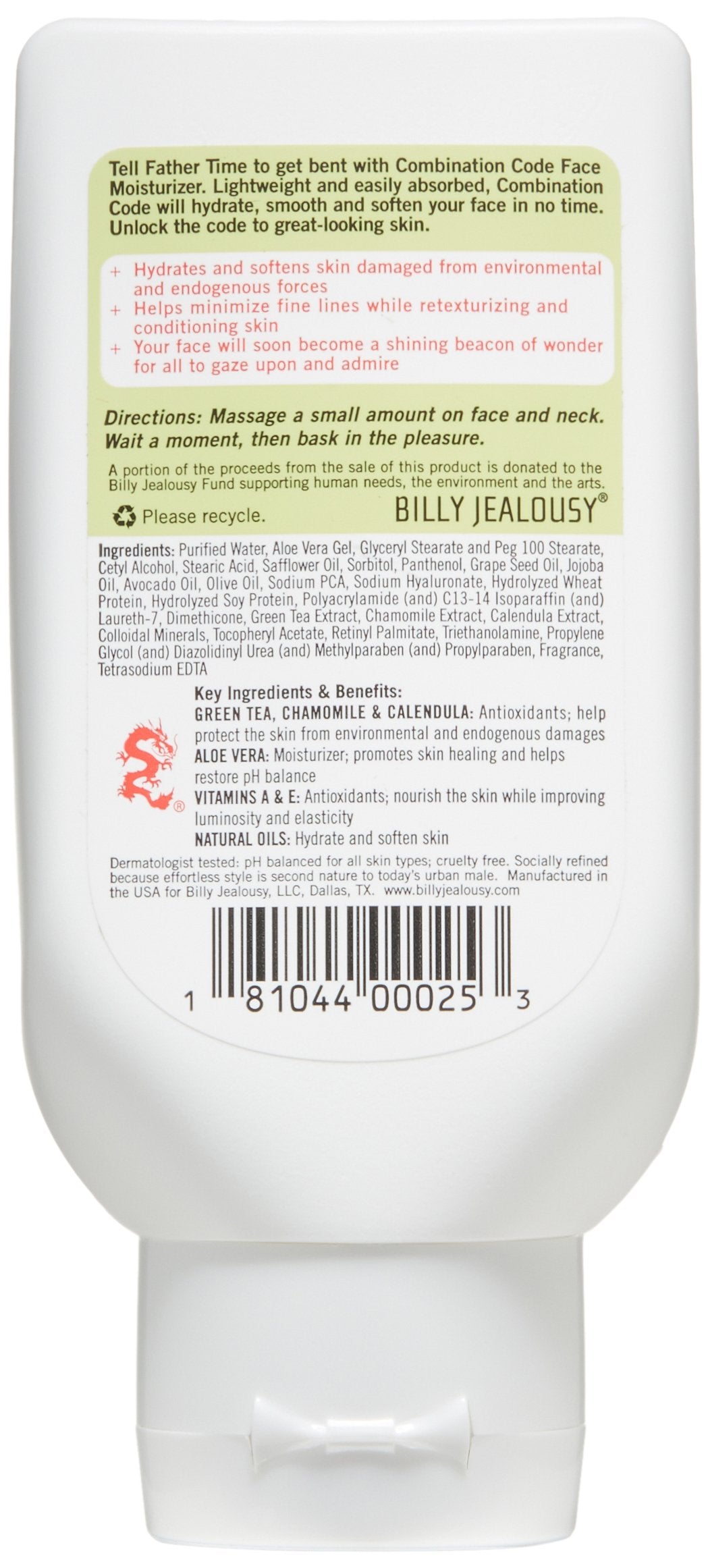 Billy Jealousy Combination Code Face Moisturizer, 3 Fl Oz Beauty & Personal Care Billy Jealousy