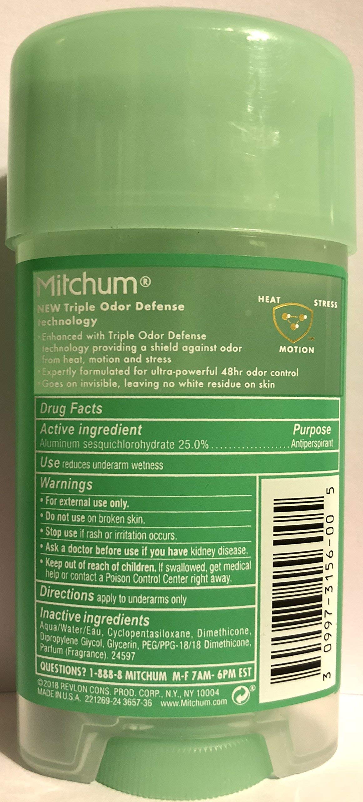 Mitchum Gel Anti-Perspirant Deodorant, Triple Odor Defense for Women, Powder Fresh, 2.25 Oz - 3 Pack Beauty and Personal Care Mitchum
