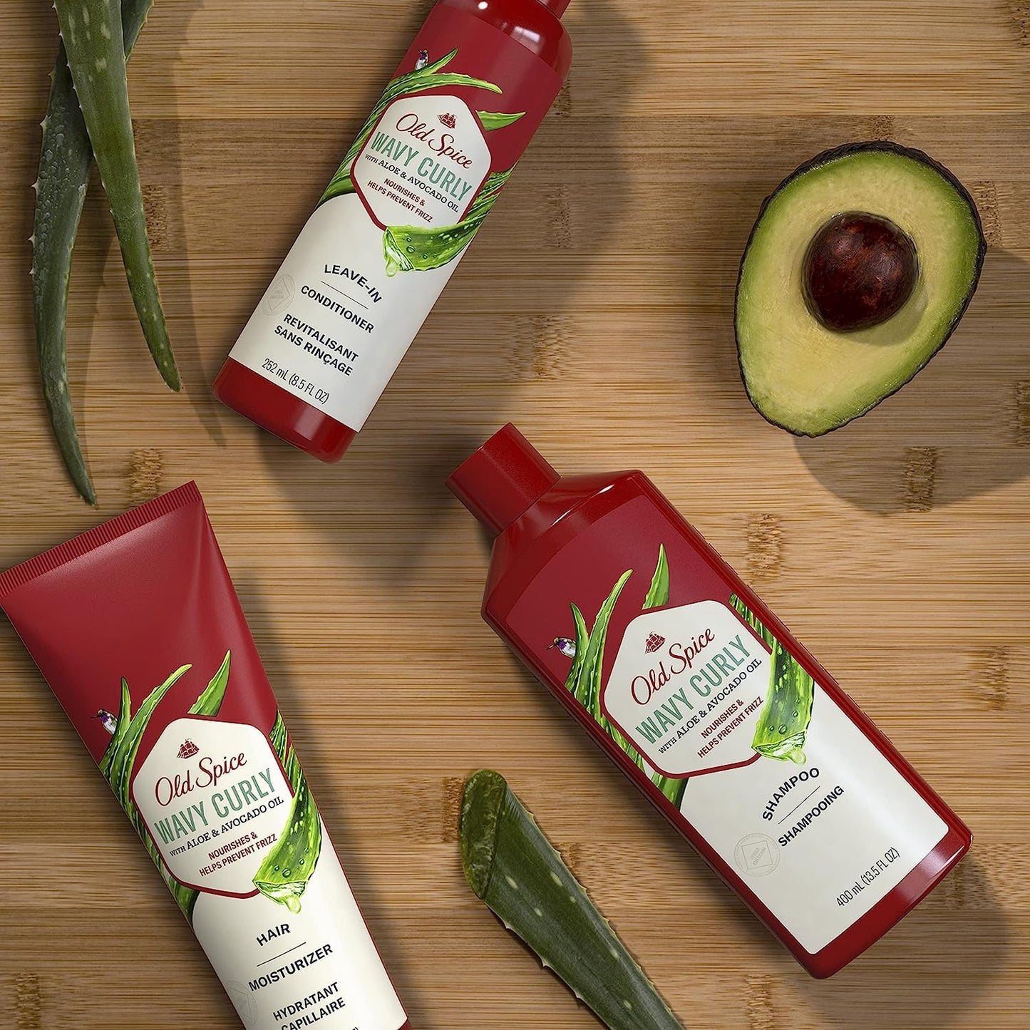 Old Spice Shampoo, Conditioner and Leave-in Conditioner Set for Men, Wavy Curly Hair Regimen Bundle Beauty & Personal Care Old Spice