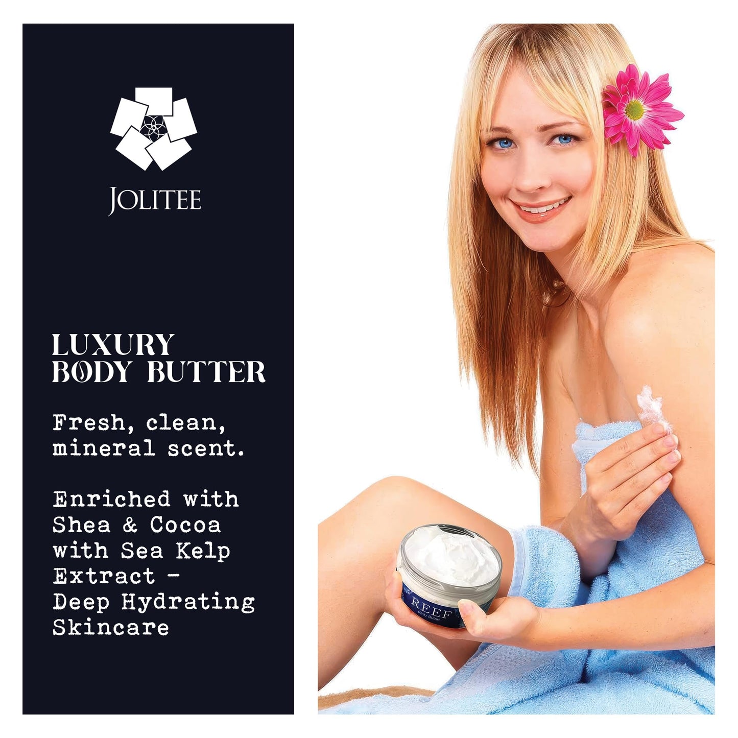 Jolitee Reef Luxury Body Butter - Shea & Cocoa with Sea Kelp Extract - Hydrating Skincare, 8 oz (230 g) Beauty & Personal Care Jolitee